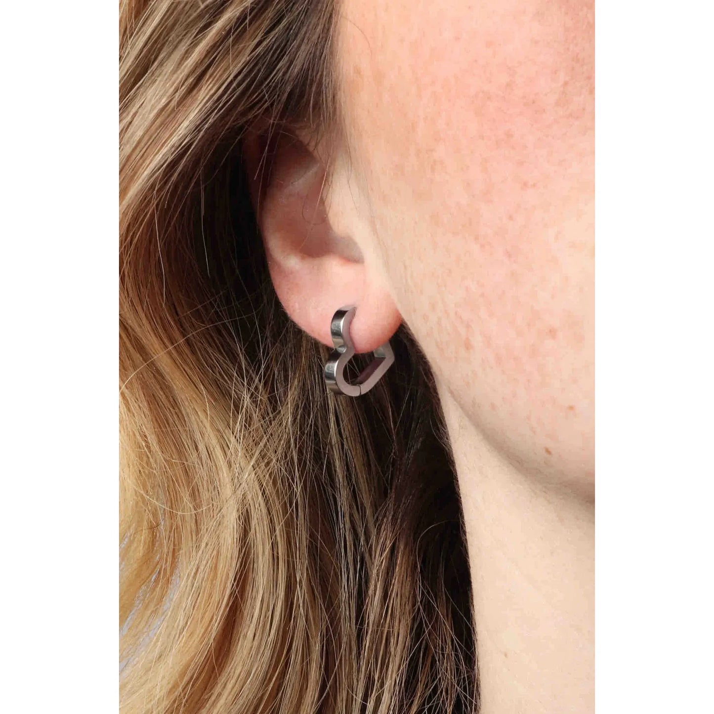 Timeless Heart Huggie Earrings