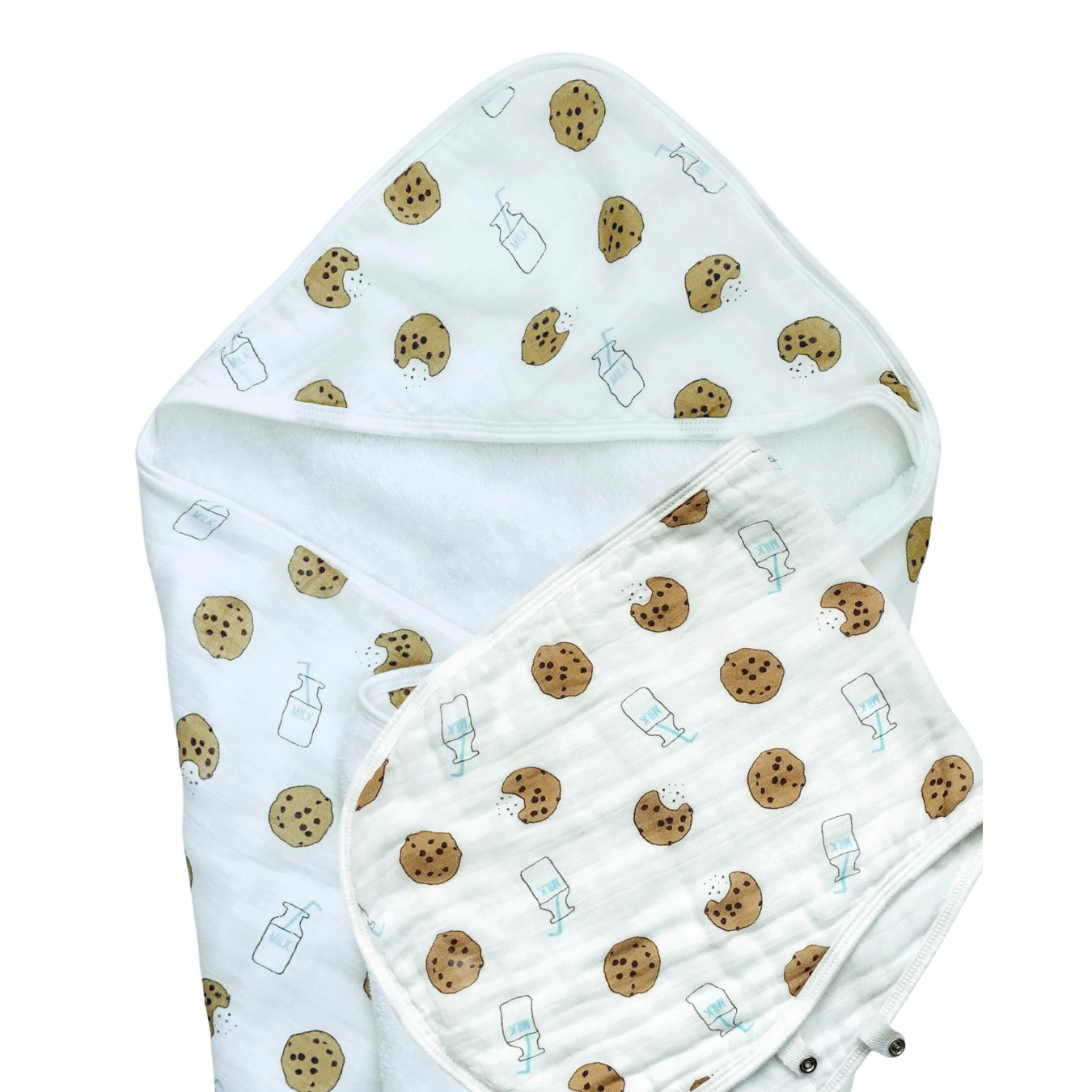 Baby Gift Set – 2-in-1 Burp Cloth & Bib + Hooded Towel