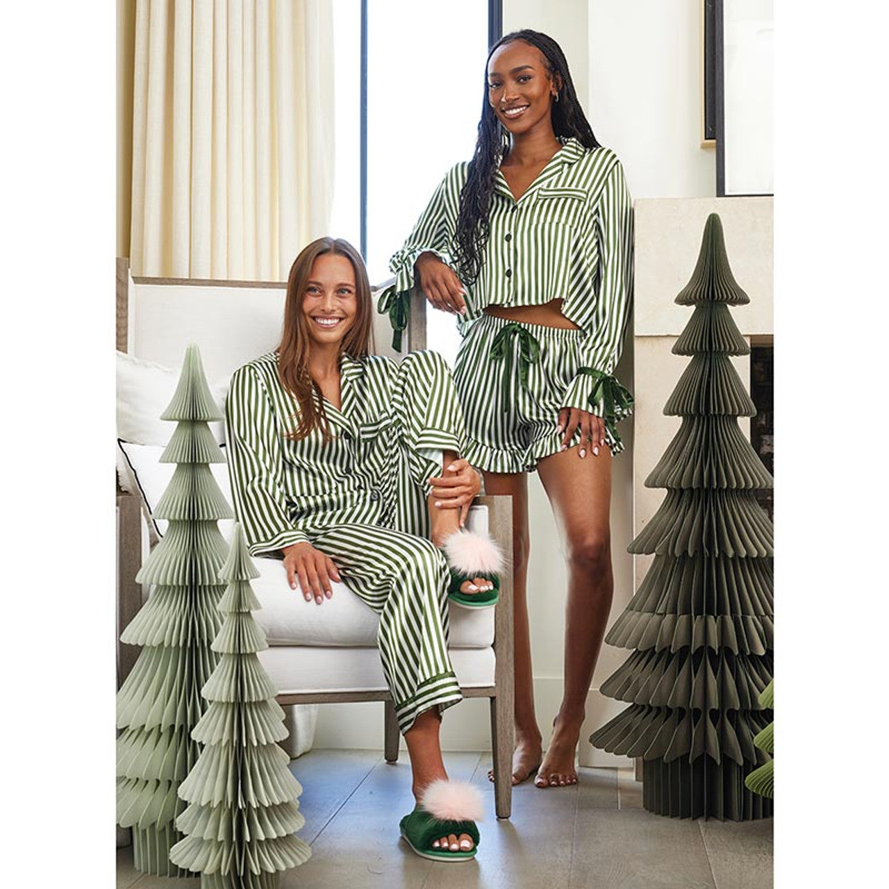 Festive Stripes Christmas Pajama Set