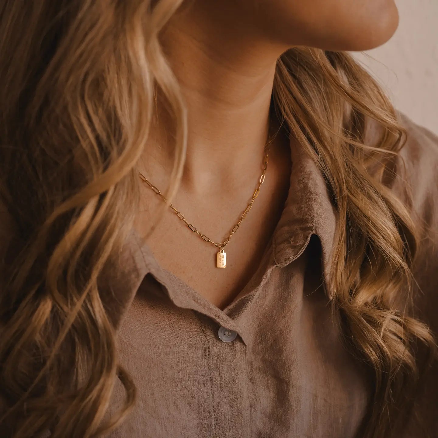 Pray Big Mini Tag Necklace by Dear Heart