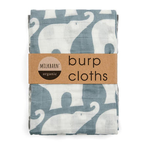 Burp Cloth Bundle - Blue Elephant by Milkbarn-White Pier Gifts