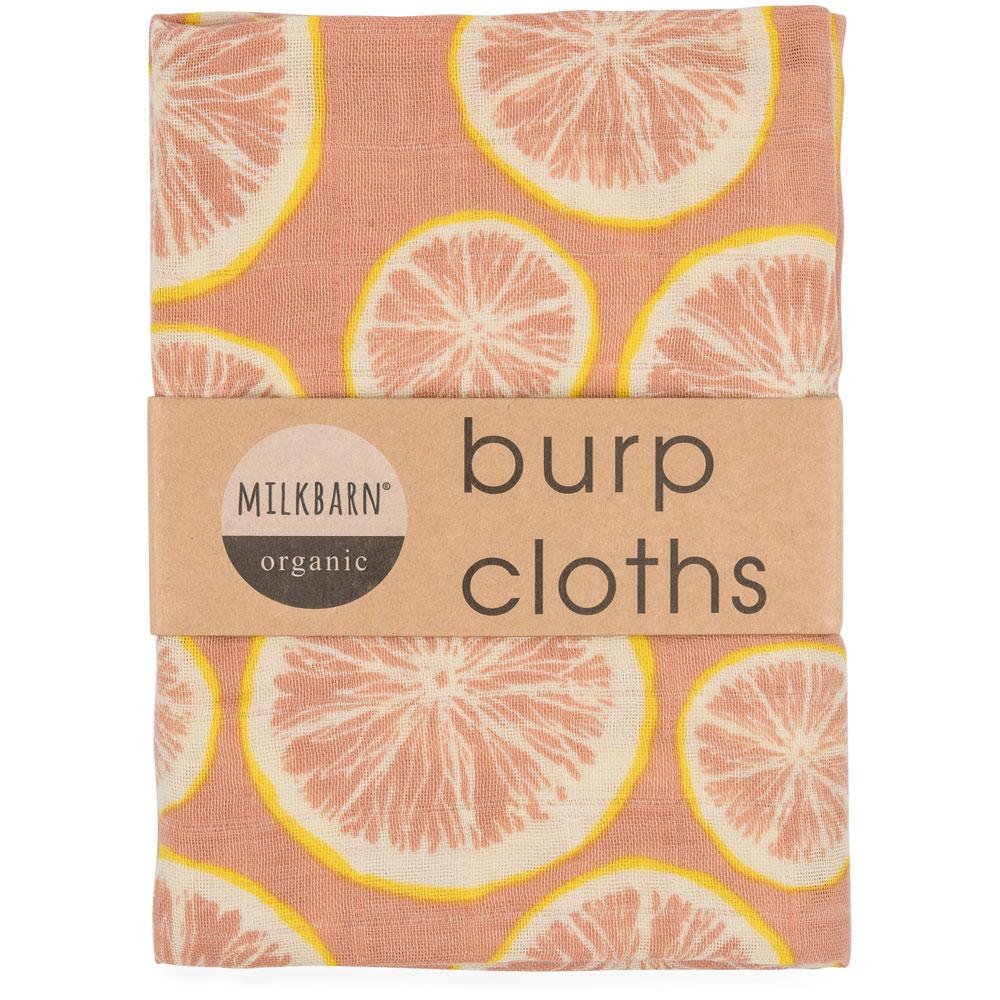 Burp Cloth Bundle - Grapefruit by Milkbarn-White Pier Gifts