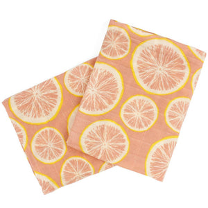 Burp Cloth Bundle - Grapefruit by Milkbarn-White Pier Gifts