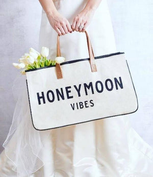 Canvas Tote Bag - Honeymoon Vibes-White Pier Gifts