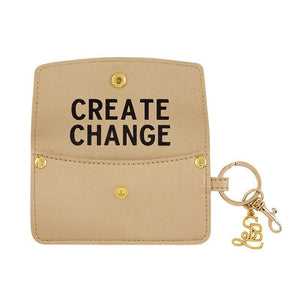 Credit Card Pouch in Gold - Create Change-White Pier Gifts