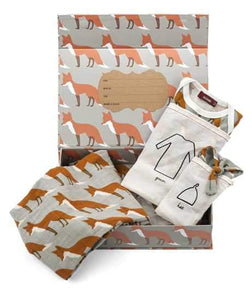 Newborn Keepsake Set - Orange Fox by Milkbarn-White Pier Gifts