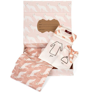 Newborn Keepsake Set - Pink Fox by Milkbarn-White Pier Gifts