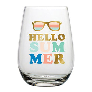 Wine Glass - Hello  Summer